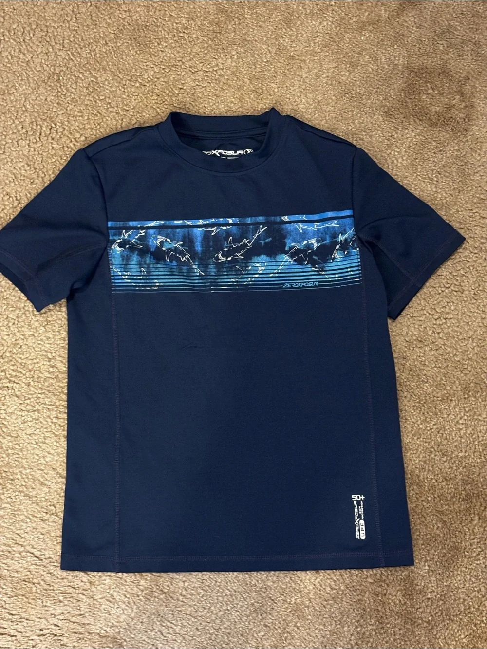 ZeroXposur Navy and Light Blue Graphic Short Sleeve Tee